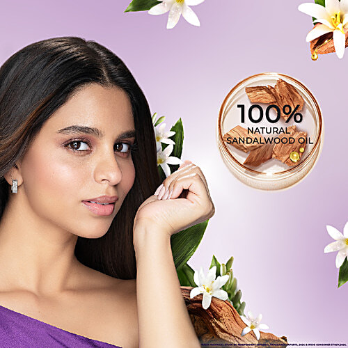 Lux Luxurious Sandalwood Body Wash, 750 ml Sandalwood Oil & Tuberose Scent, Up to 12H Long Lasting Fragrance