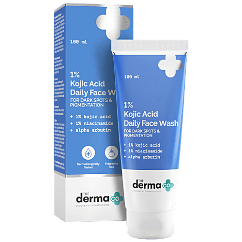The Derma Co 1% Kojic Acid Daily Face Wash For Dark Spots & Pigmentation, 100 ml  1% Kojic Acid, 1% Niacinamide, Alpha Arbuti