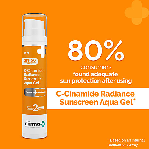 The Derma Co C-Cinamide Radiance Sunscreen Aqua Gel, 50 g  