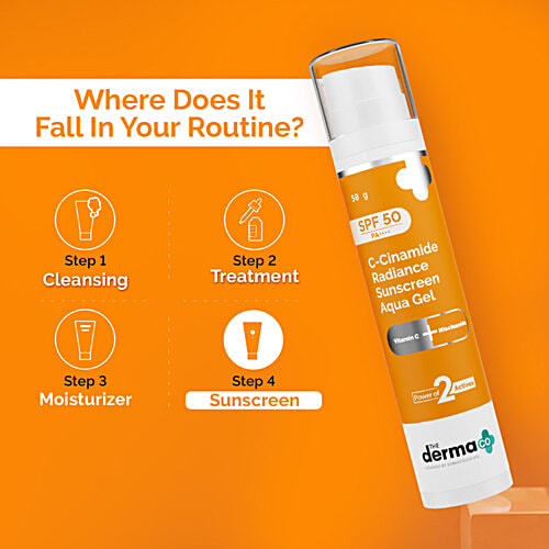 The Derma Co C-Cinamide Radiance Sunscreen Aqua Gel, 50 g  
