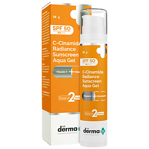 The Derma Co C-Cinamide Radiance Sunscreen Aqua Gel, 50 g  