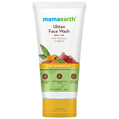 Mamaearth Ubtan Face Wash With Turmeric & Saffron, 50 ml