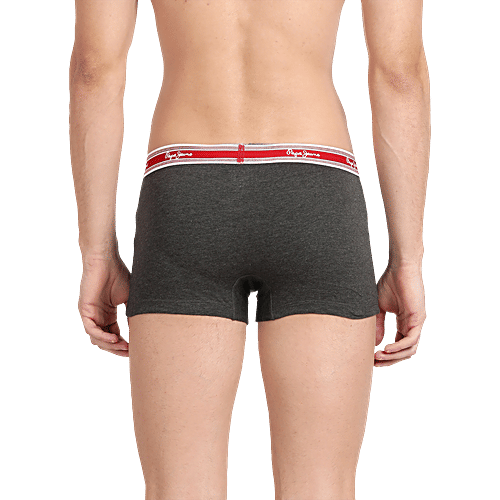 Pepe Jeans Grey Cotton Comfort Fit Trunks, 1 pc (Size - M)