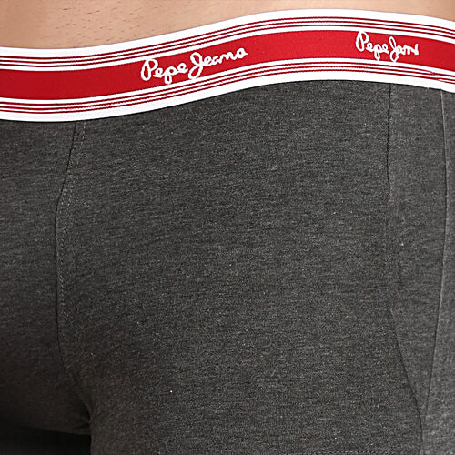 Pepe Jeans Grey Cotton Comfort Fit Trunks, 1 pc (Size - M)