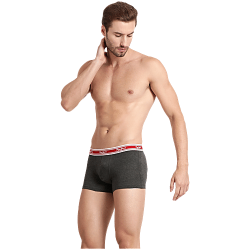 Pepe Jeans Grey Cotton Comfort Fit Trunks, 1 pc (Size - M)