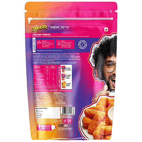 Sneha Snackster Chicken Fingers, 500 g  Ready in 3 minutes