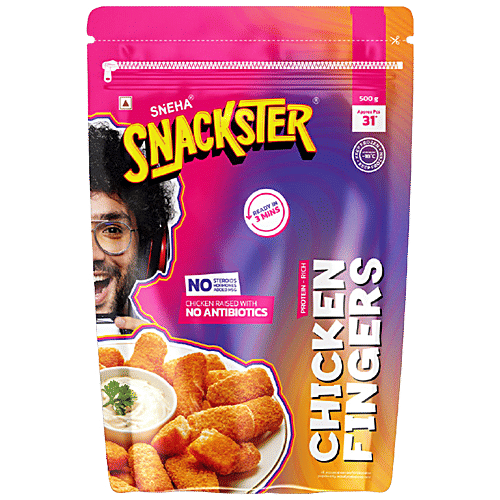 Sneha Snackster Chicken Fingers, 500 g  Ready in 3 minutes