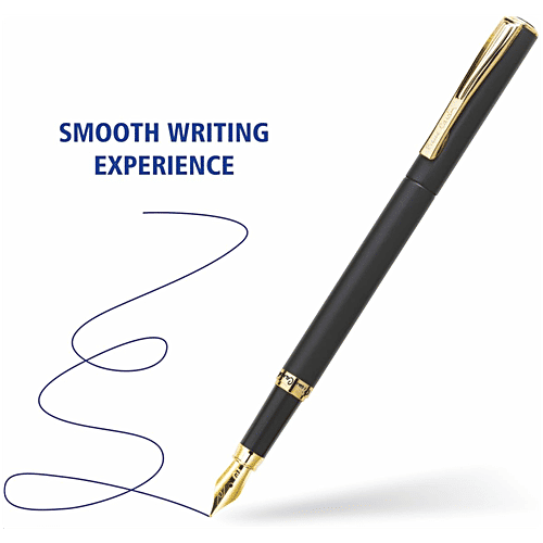 Pierre Cardin Paris Golden Eye Black Exclusive Fountain Pen, 1 pc (2 pcs Xtra Long Ink Cartridges & 1 Ink Converter)