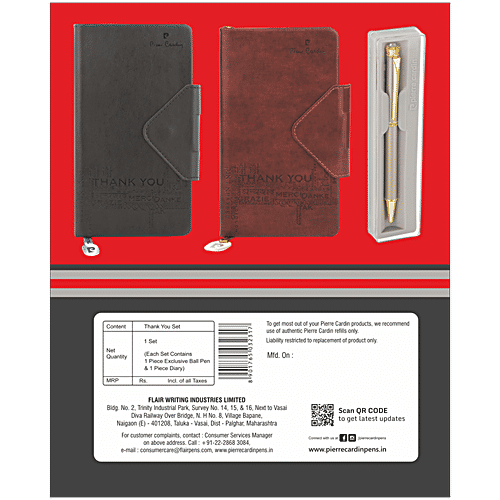 Pierre Cardin Paris Thank You Set Ball Pen With Diary, 1 pc (Set of 2) 