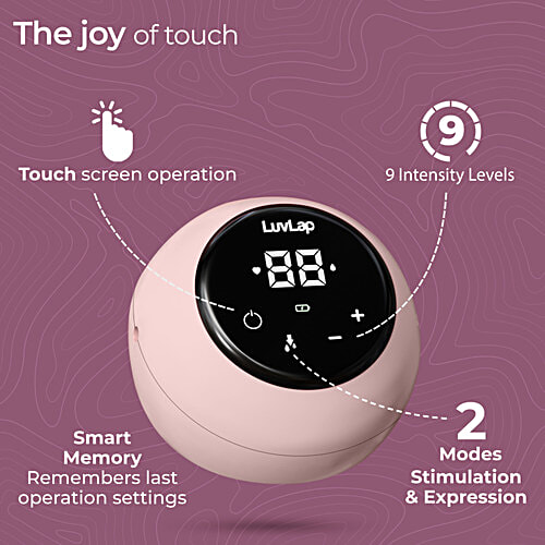 LuvLap Adore Electric Breast Pump - With 2 Phase Pumping, Rechargeable Battery, 1 pc (Get 2 pcs Breast Pads Free) Soft & Gentle, BPA Free