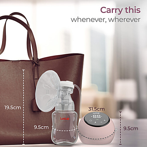 LuvLap Adore Electric Breast Pump - With 2 Phase Pumping, Rechargeable Battery, 1 pc (Get 2 pcs Breast Pads Free) Soft & Gentle, BPA Free