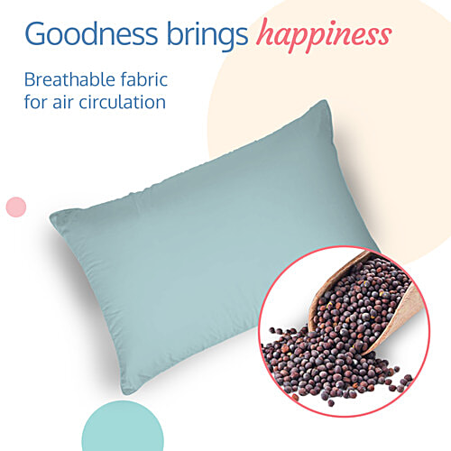 LuvLap Round Head Shaping Baby Pillow - With Mustard Seeds, For Neck Support, Cars Print, Light Blue, 1 pc  Portable,