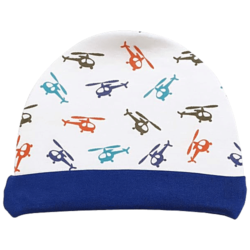 LuvLap 100% Cotton Baby Caps, Mittens, & Booties Combo Set - For 0 To 6 Months, 2 pcs (Set of 3) 