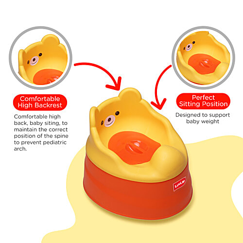 LuvLap Adaptable 2 In 1 Plastic Potty-Training Seat - With Detachable Bowl, For 1+ Year, Orange & Yellow, 1 pc  Suitable For Potty Training Of Boys & Girls