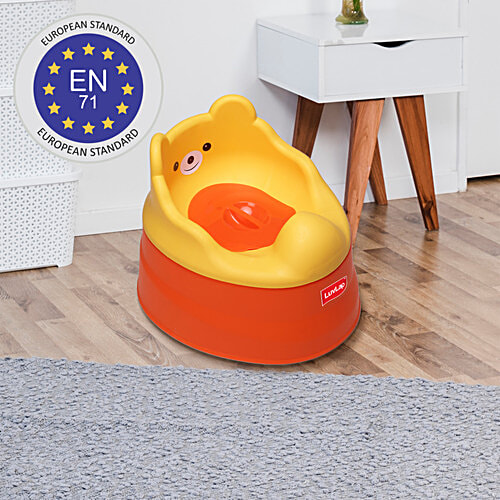 LuvLap Adaptable 2 In 1 Plastic Potty-Training Seat - With Detachable Bowl, For 1+ Year, Orange & Yellow, 1 pc  Suitable For Potty Training Of Boys & Girls