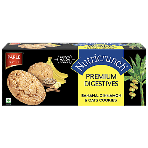 Parle Nutricrunch Premium Digestive - Banana Cinnamon & Oat Cookies, 75 g