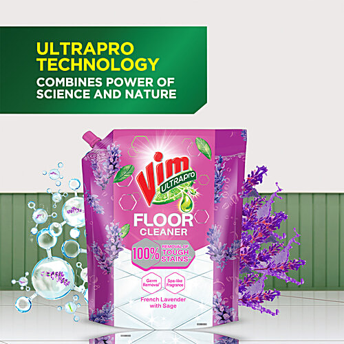 Vim UltraPro French Lavender With Sage Floor Cleaner, 1.8 L  100% Removal of Tough Stains, Spa-Like Fragrance, Germ Removal