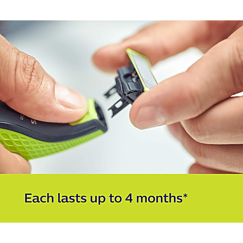 Philips India OneBlade Replaceable Blades For OneBlade (Pack of 2, IPX7 Waterproof, Lime), 1 Unit