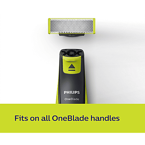 Philips India OneBlade Replaceable Blades For OneBlade (Pack of 2, IPX7 Waterproof, Lime), 1 Unit