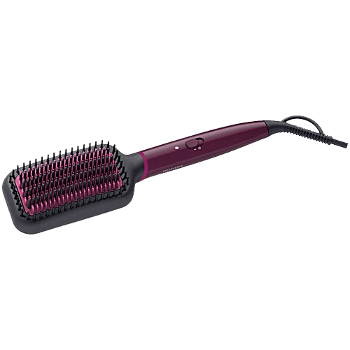Philips India 5000 Hair Straightening Brush with Thermo Protect Technology (Ceramic Bristles, Dark Wine), 1 Unit  