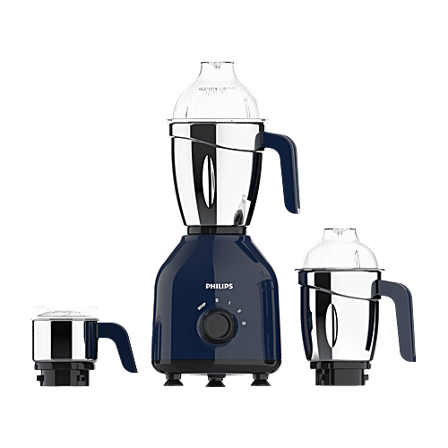 Philips India PHILIPS 750 Watt 3 Jars Mixer Grinder (Turbo Motor, Premium Blue), 1 Unit  