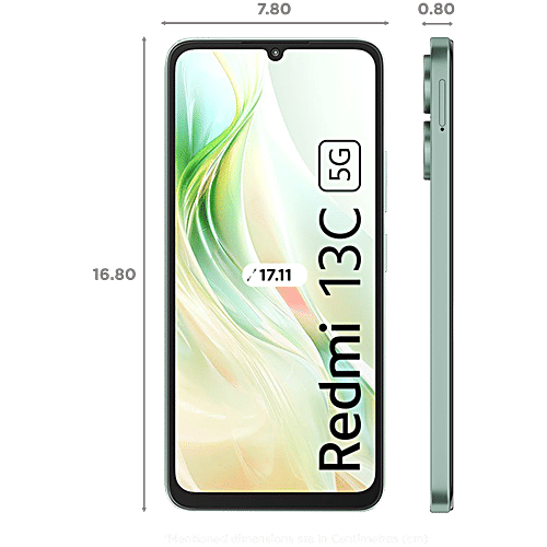 Redmi 13C 5G (8GB RAM, 256GB, Startrail Green), 1 Unit  