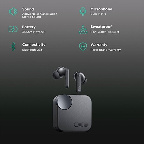 Nothing Nothing CMF TWS Earbuds with Active Noise Cancellation (IP54 Water & Dust Resistant, Ultra Bass Technology, Dark Grey), 1 Unit  