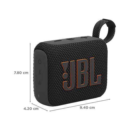 JBL JBL Go 4 4.2W Portable Bluetooth Speaker (IP67 Waterproof, JBL Pro Sound with Punchy Bass, Stereo Channel, Black), 1 Unit