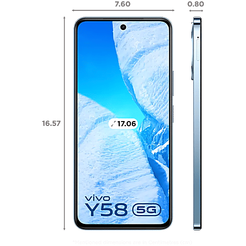 Vivo Y58 5G (8GB RAM, 128GB, Himalayan Blue), 1 Unit