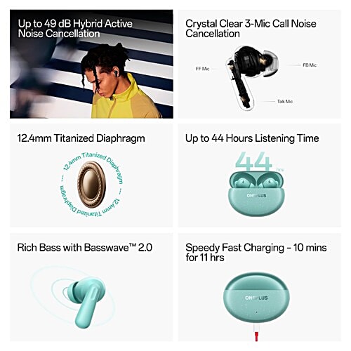 OnePlus OnePlus Nord Buds 3 Pro TWS Earbuds with Active Noise Cancellation (IP55 Water Resistant, Fast Charging, Starry Black), 1 Unit  