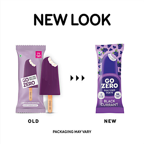 Go Zero Black Currant Guilt Free Duets Ice Cream Bar, 60 ml  No Added Sugar