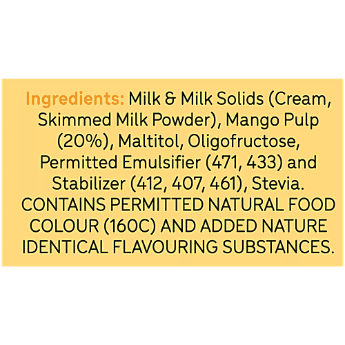 Go Zero Mad Over Mango Guilt Free Ice Cream Tub, 500 ml No Added Sugar