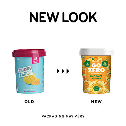 Go Zero Mad Over Mango Guilt Free Ice Cream Tub, 500 ml No Added Sugar