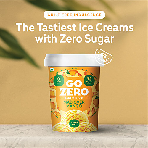 Go Zero Mad Over Mango Guilt Free Ice Cream Tub, 500 ml No Added Sugar