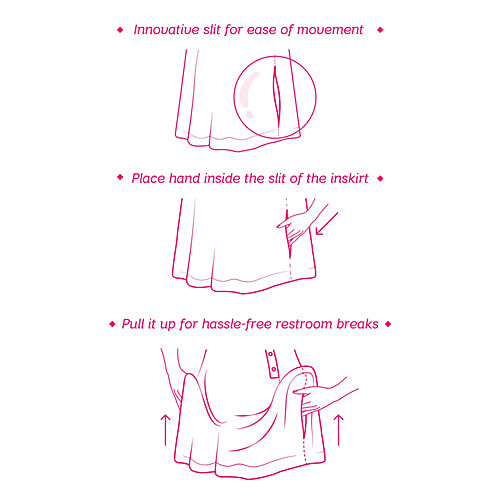 Taneira Dark Red Woven Cotton Lycra Inskirt, 1 pc (Size - XL)