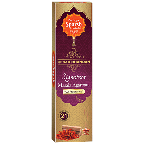 Daivya Sparsh by bigbasket Kesar Chandan Signature Masala Agarbatti, 21 pcs  10X Fragrance