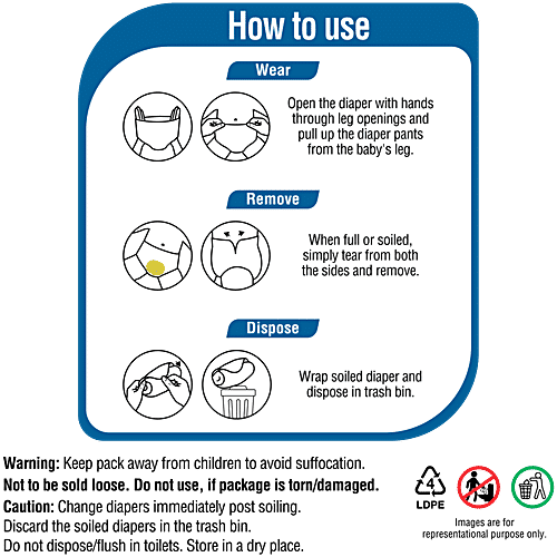 bigbasket Baby Diapers Pants - Large, 64 pcs Poly Bag 