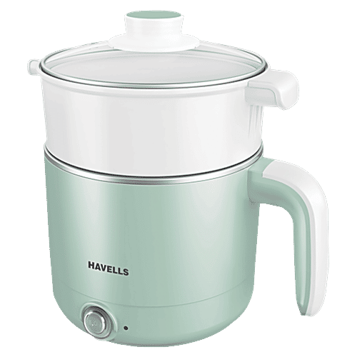 Havells India HAVELLS Capture 650 Watt 1.2 Litre Multi Cook Electric Kettle with Auto Shut Off (Light Green), 1 Unit  