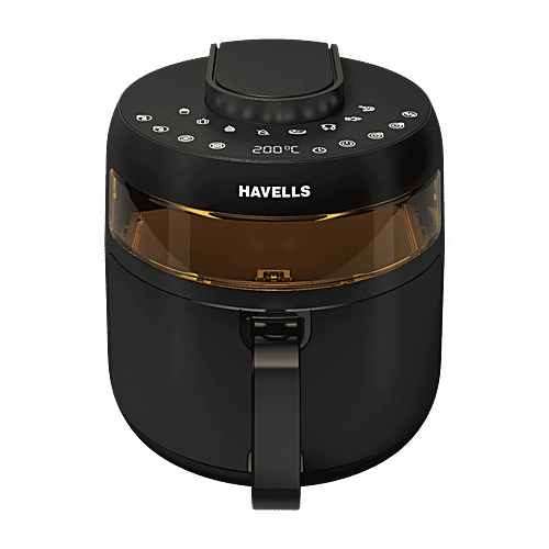 Havells HAVELLS Prolife Crystal 5L 1500 Watt Digital Air Fryer with 8 Preset Options (Black), 1 Unit  