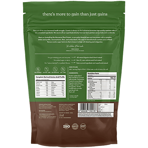 Cosmix No Nonsense Plant Protein Supplement - Chikmagalur Mocha, 500 g  