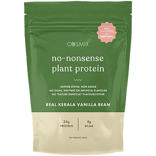 Cosmix No Nonsense Plant Protein Supplement - Kerala Vanilla Bean, 500 g  