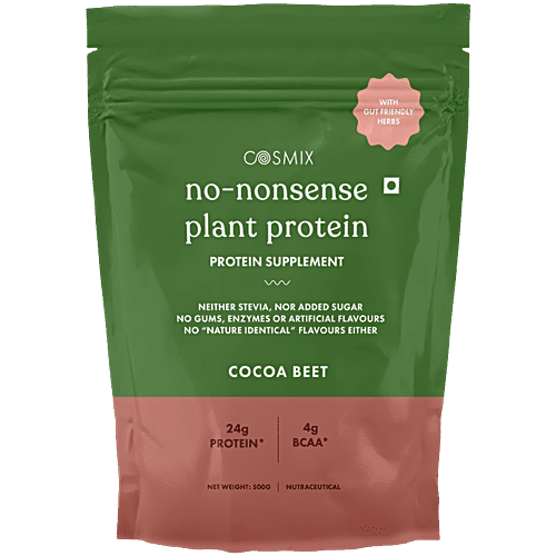 Cosmix No Nonsense Plant Protein Supplement - Cocoa Beet, 500 g Gut Friendly Formulation