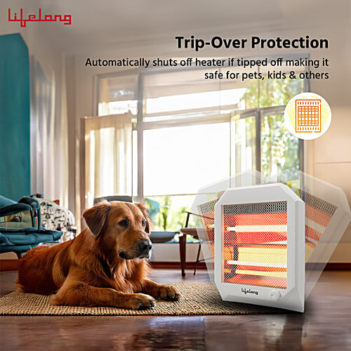 Lifelong Halogen Room Heater LLQH923 With Trip Over Protection, 1 pc Perfect for Chilly Days, With Safety Mesh, Safe for Kids & Pets, Overheat Protection