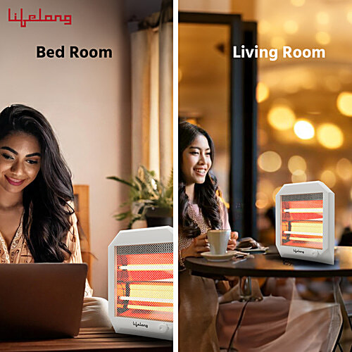 Lifelong Halogen Room Heater LLQH923 With Trip Over Protection, 1 pc Perfect for Chilly Days, With Safety Mesh, Safe for Kids & Pets, Overheat Protection