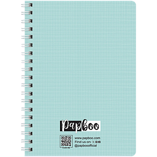 Papboo A5 2025 Hardcover Wiro Diary With Calendar: 80 GSM Paper, Ruled, 188 Pages, Tiffany, 1 pc  Premium Hardbound Matte Finished, Premium White Wiro, Safety Round Corners