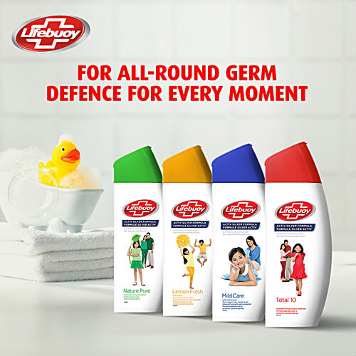 Lifebuoy Body Wash Mild Care Antibacterial Body Wash - With Activ Silver Formula, 300 ml  Gentle Milk Cream Formula with Superior Germ Protection