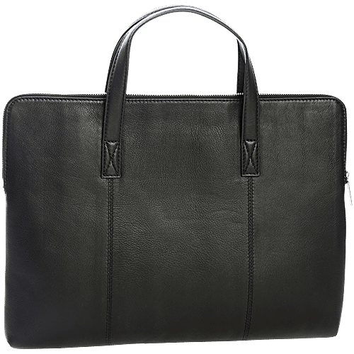 Tommy Hilfiger Black Ronin Large Leather Laptop Bag - Large, 1 pc