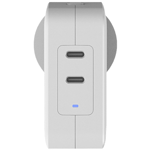 Croma 65W Type C 2-Port Fast Charger Adapter Only, Advance GaN Technology, White, 1 Unit