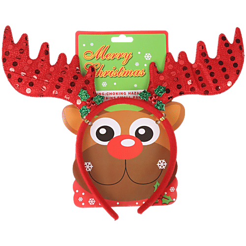DP Reindeer Antlers Christmas Headband - For Kids & Adults, 1 pc
