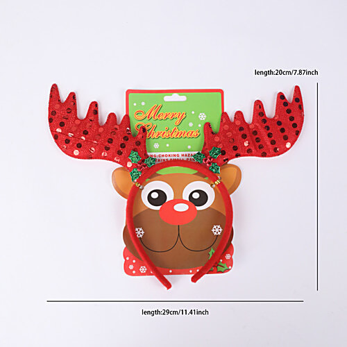 DP Reindeer Antlers Christmas Headband - For Kids & Adults, 1 pc